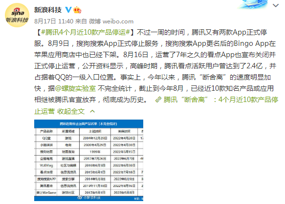 关停！腾讯又一业务宣布停运，所有数据将被清除！